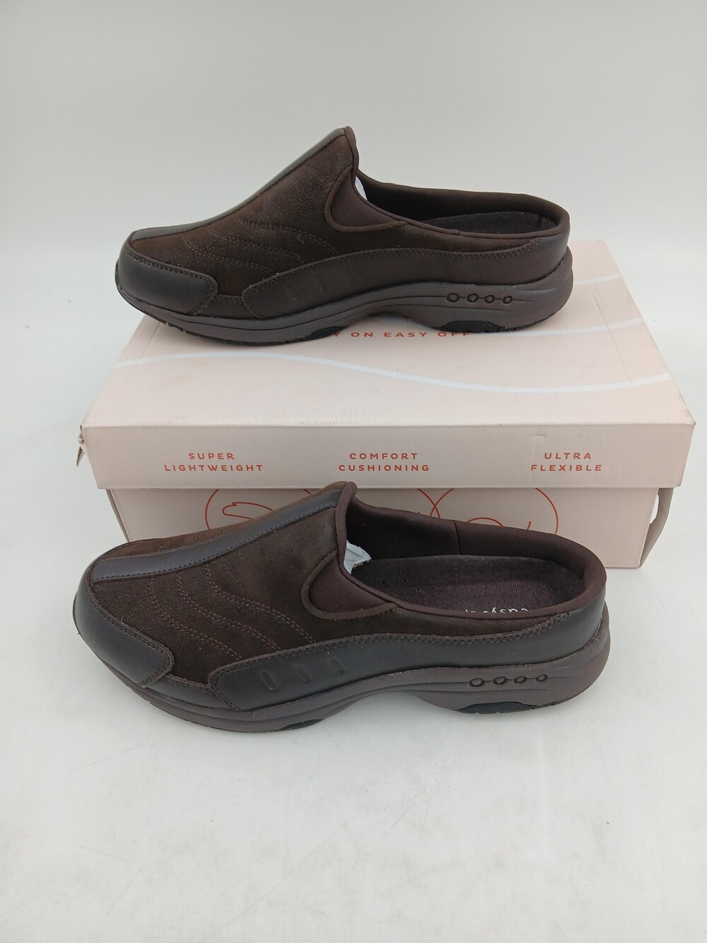 Easy Spirit Shoes Womens Size 9.5 Dark Brown Traveltime 234 Slip On Clogs Mule